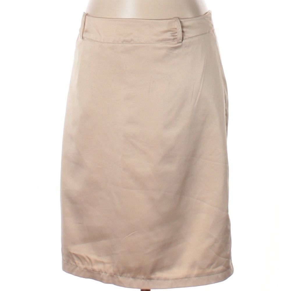 Lustrous Satin Nude Skirt
